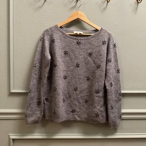 Sézane Grey Sweater with Embellishments